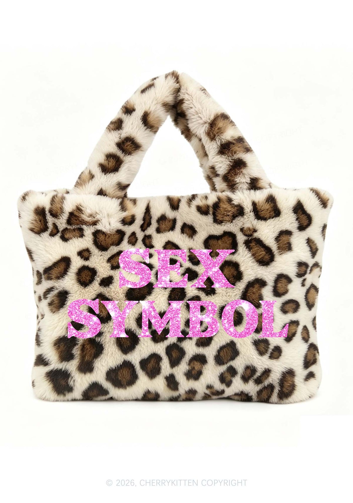 Glitter Sx Symbol Y2K Plush Leopard Handbag Cherrykitten
