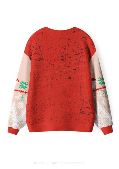 Bikini Santa Y2K Christmas Cardigan Knit Sweatshirt Cherrykitten