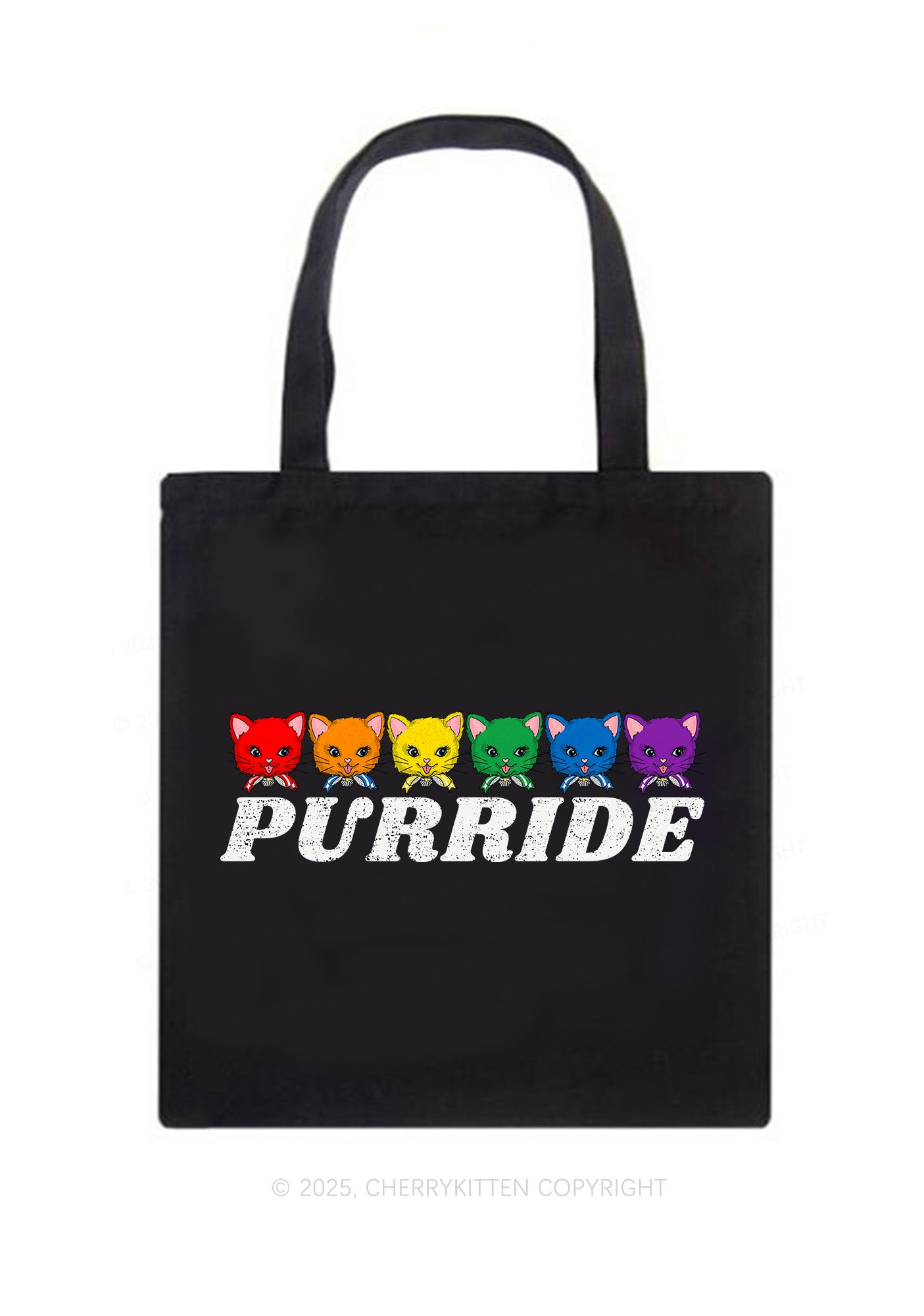 Purride Cat Pride Y2K Canvas Tote Bag Cherrykitten