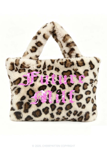 Glitter Future Mxxf Y2K Plush Leopard Handbag Cherrykitten