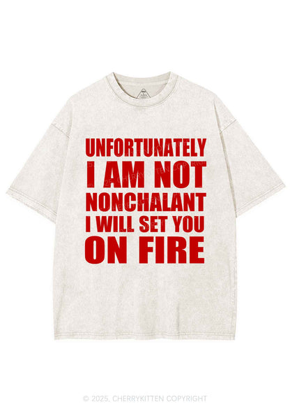 I Am Not On Fire Y2K Shirts Washed Tee Cherrykitten