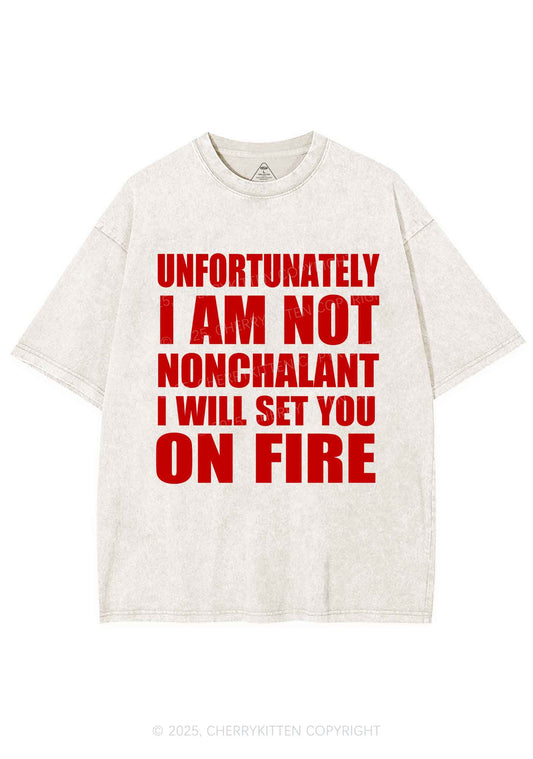 I Am Not On Fire Y2K Shirts Washed Tee Cherrykitten