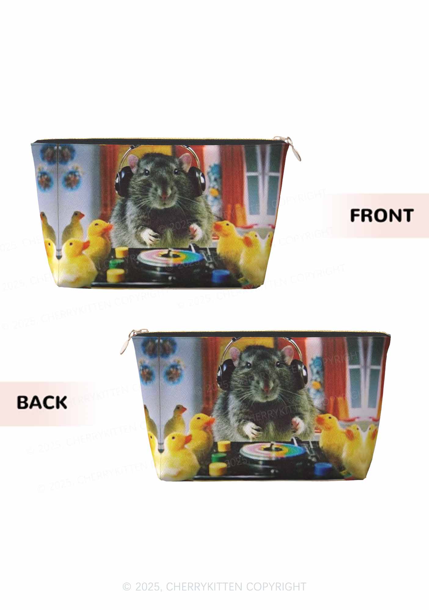 DJ Rat Duck Y2K Leather Makeup Bag Cherrykitten