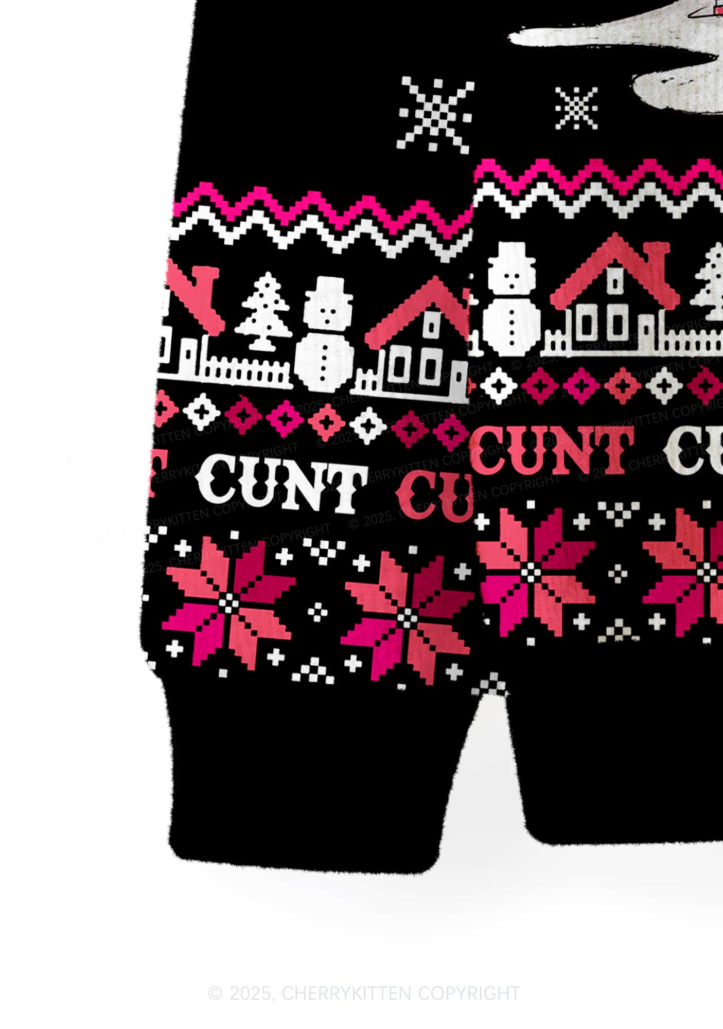 Santa Thinks Youre A Cxxt Y2K Christmas Cardigan Knit Sweatshirt Cherrykitten