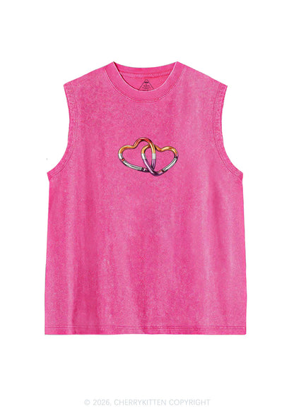 Carabiner Hearts Pride Y2K Washed Muscle Tank Cherrykitten