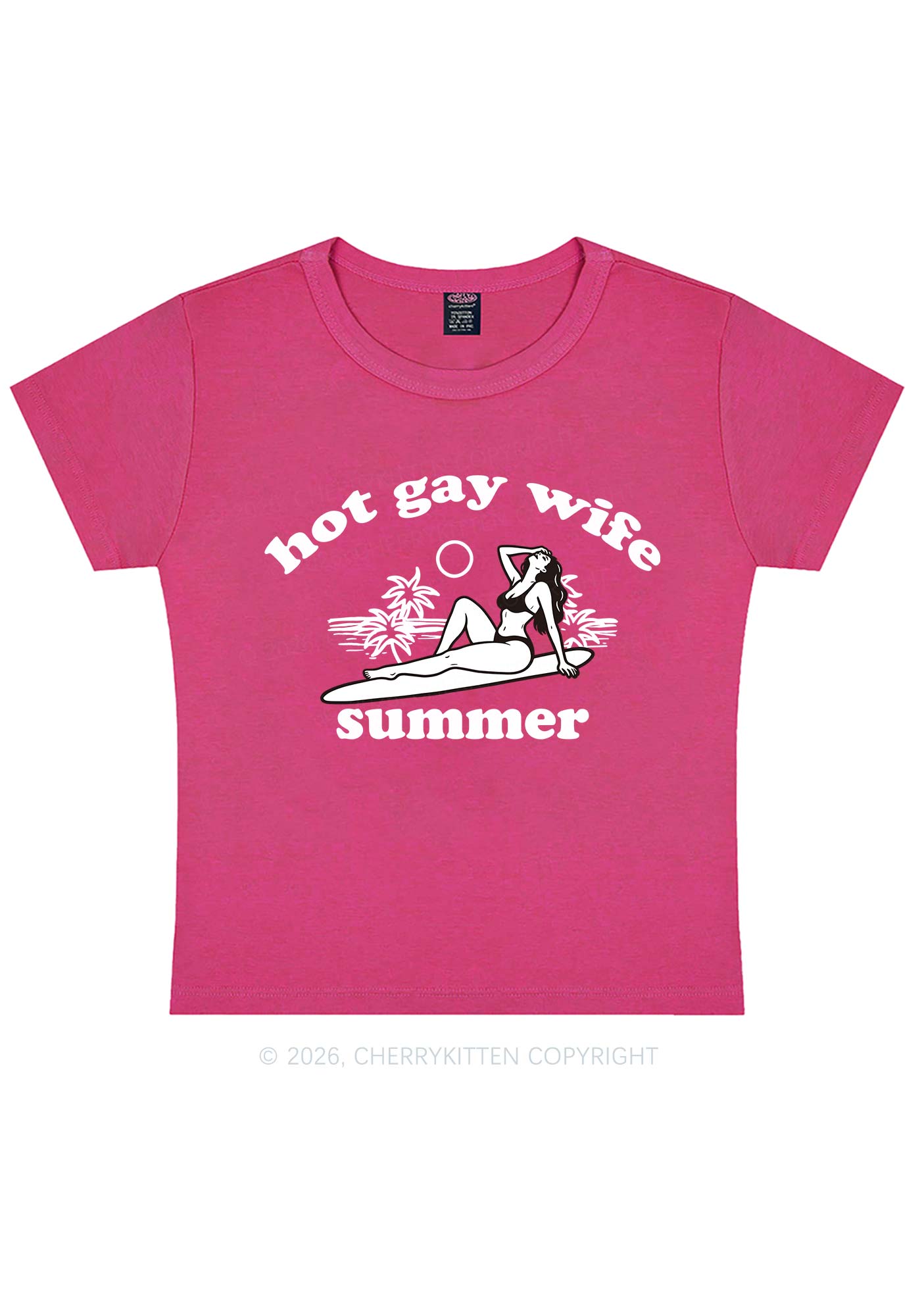 Hot Gay Wife Summer Pride Y2K Baby Tee Cherrykitten