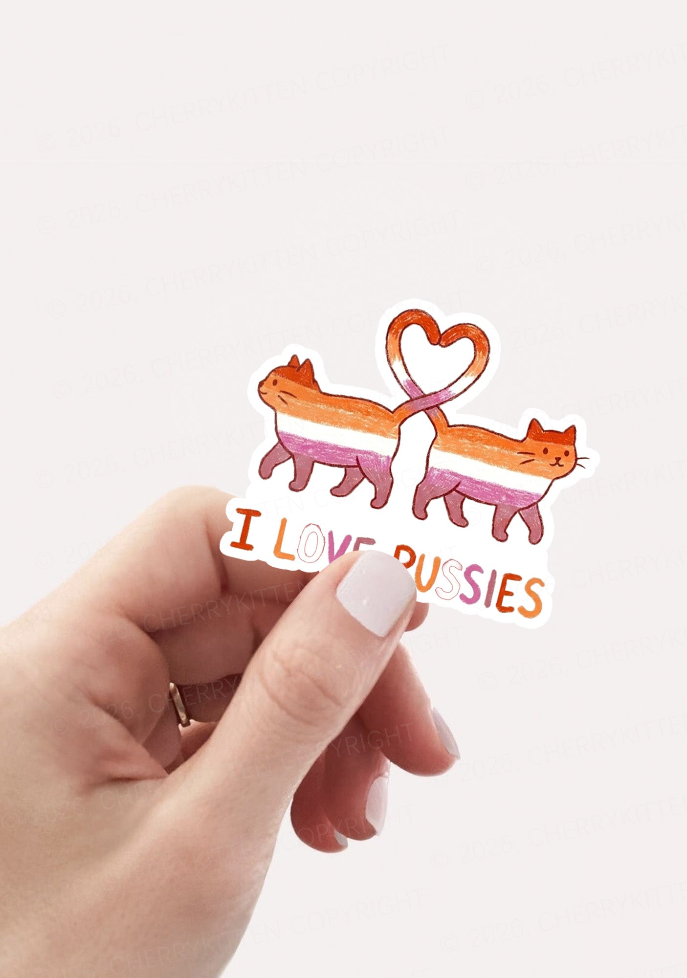 I Love Puxxies Pride 1pc Y2K Sticker Cherrykitten