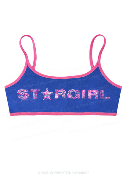 Rhinestone Stargirl Y2K Super Crop Cami Cherrykitten