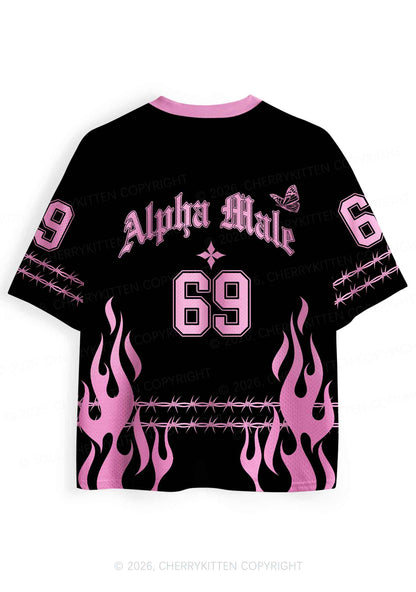 Pink Alpha Male Butterfly Pride Y2K Sport Jersey Shirts Cherrykitten