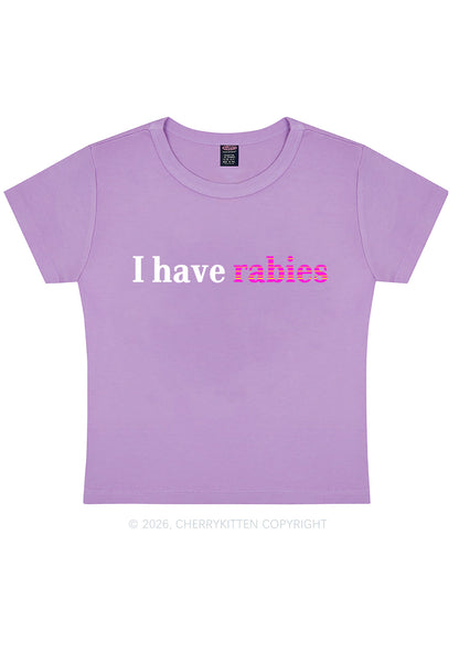 I Have Rabies Y2K Baby Tee Cherrykitten