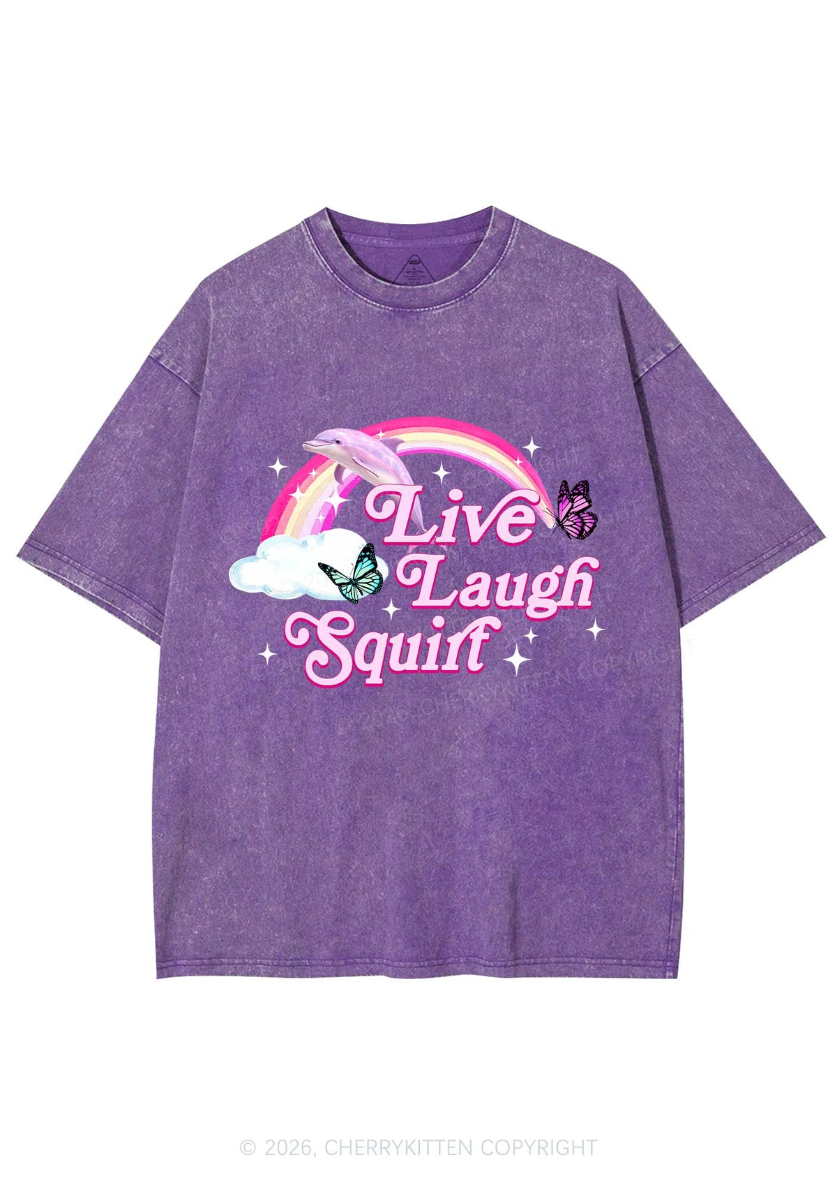 Live Laugh Squirt Y2K Shirts Washed Tee Cherrykitten