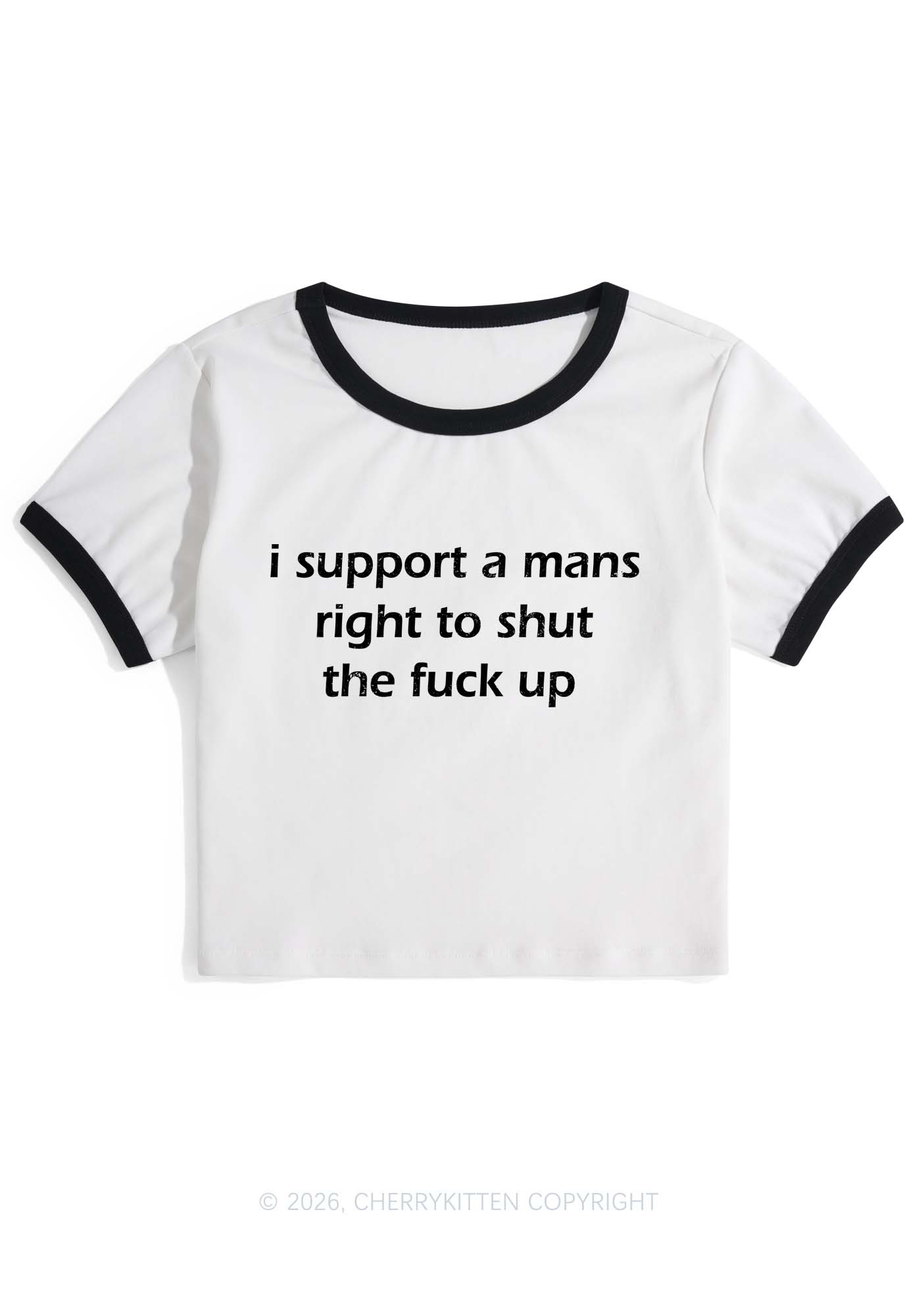 I Support A Mans Right Y2K Ringer Tee Cherrykitten