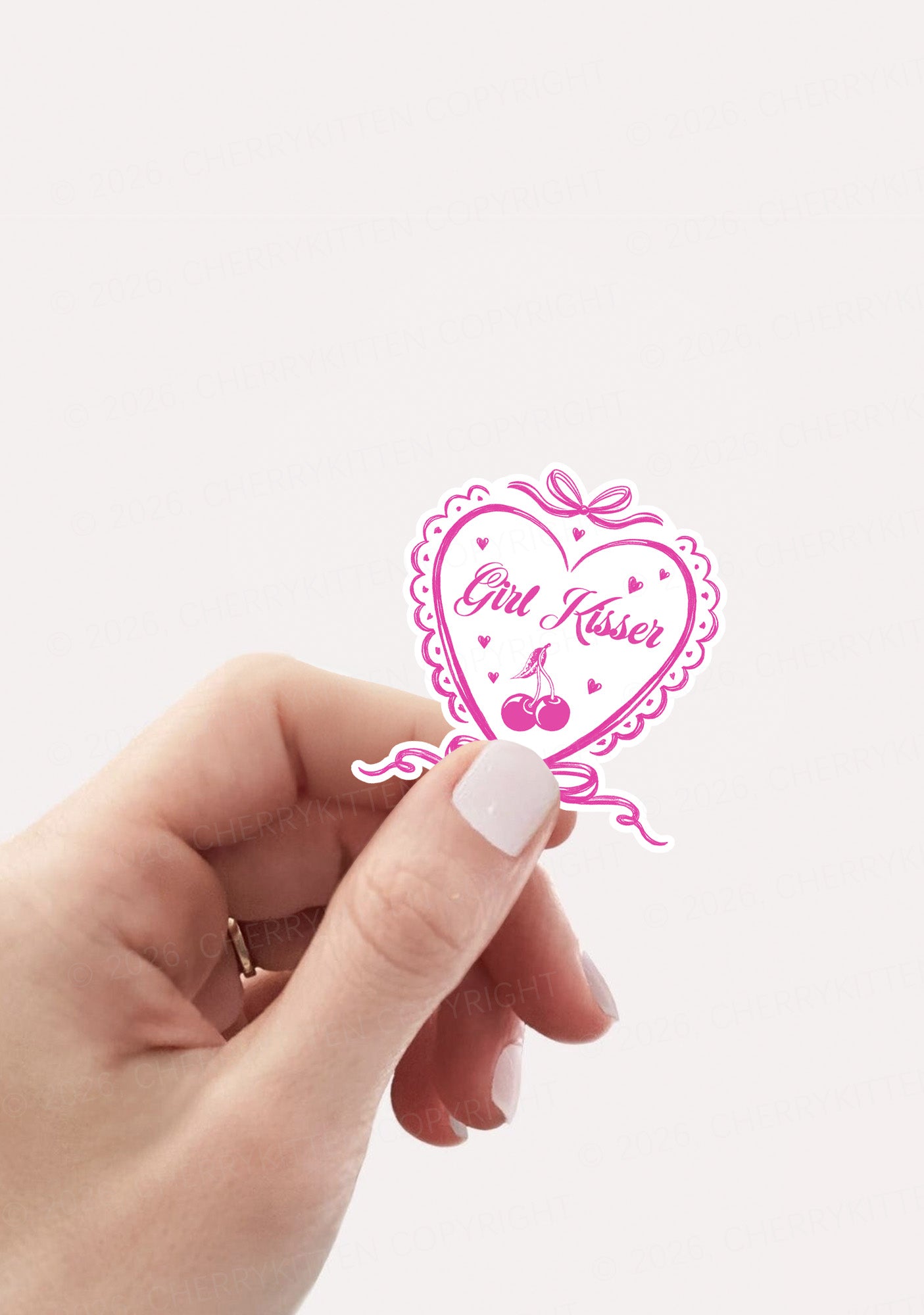 Girl Kisser 1pc Y2K Sticker Cherrykitten