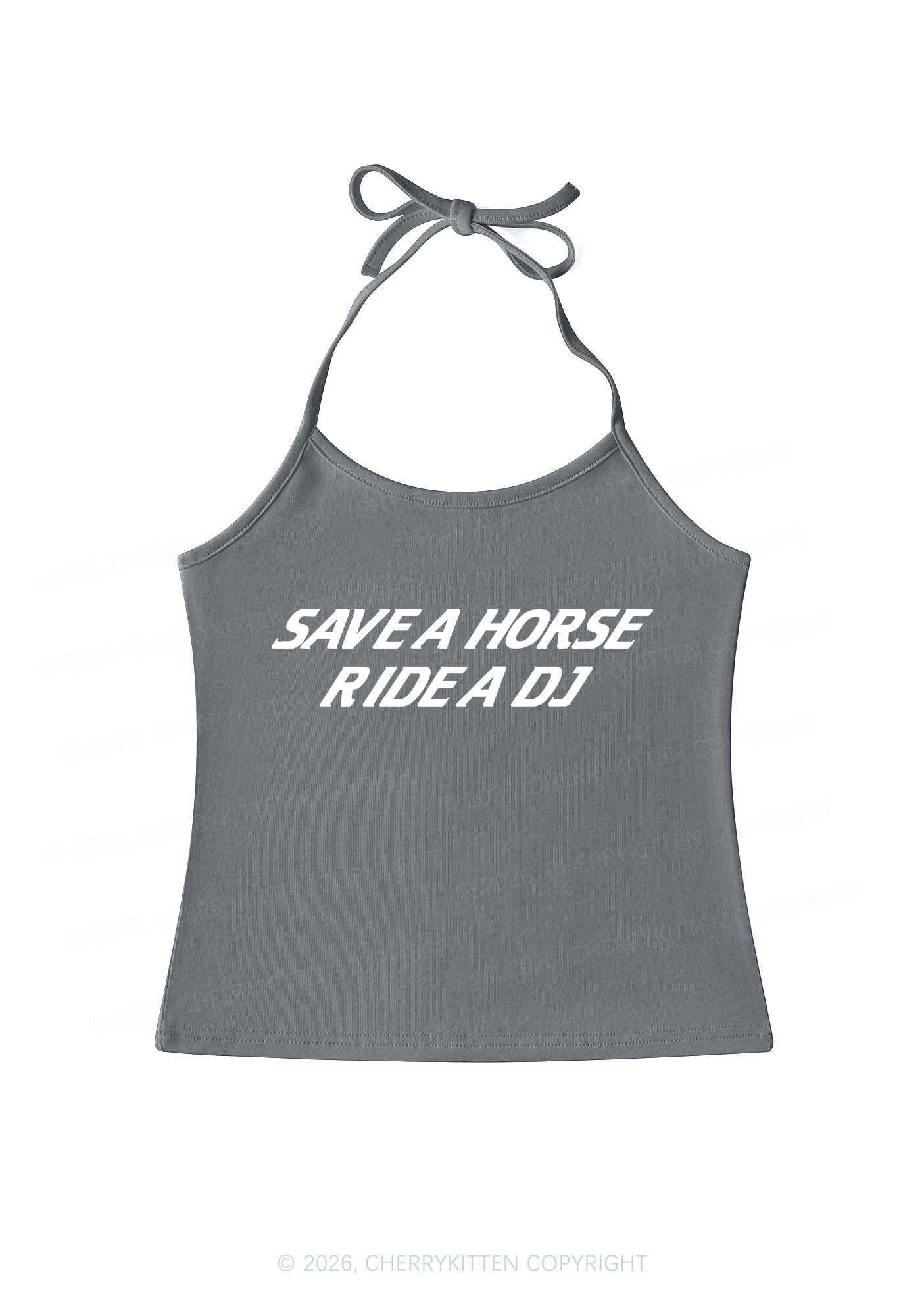 Ride A DJ Y2K Halter Neck Cami Cherrykitten