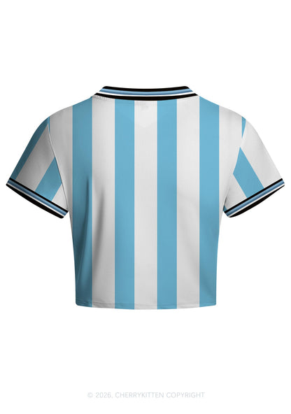 Alpha Male Unicorn Pride Y2K Crop Football Jersey Shirts Cherrykitten