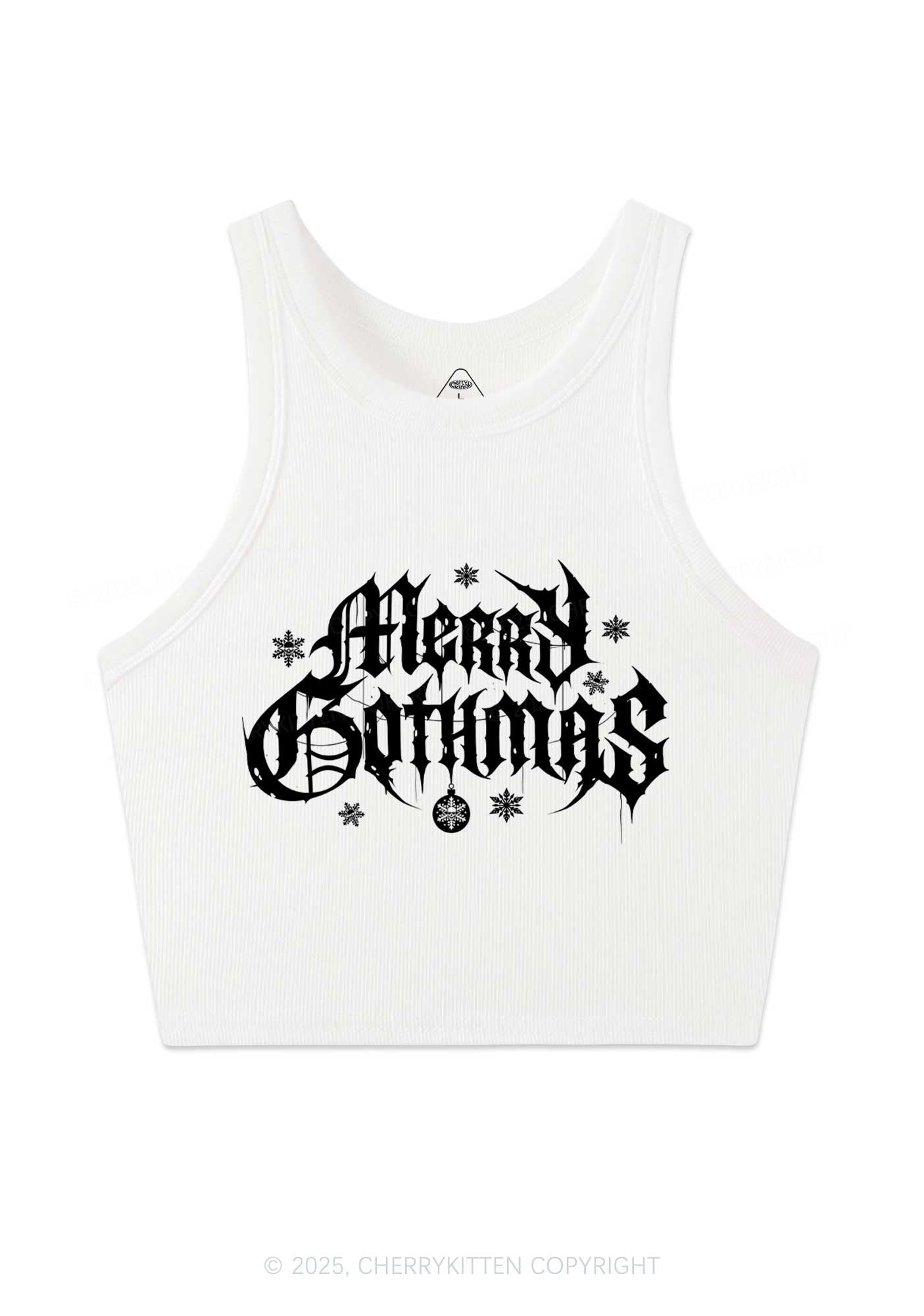 Merry Gothmas Y2K Crop Tank Top Cherrykitten