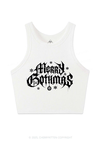 Merry Gothmas Y2K Crop Tank Top Cherrykitten