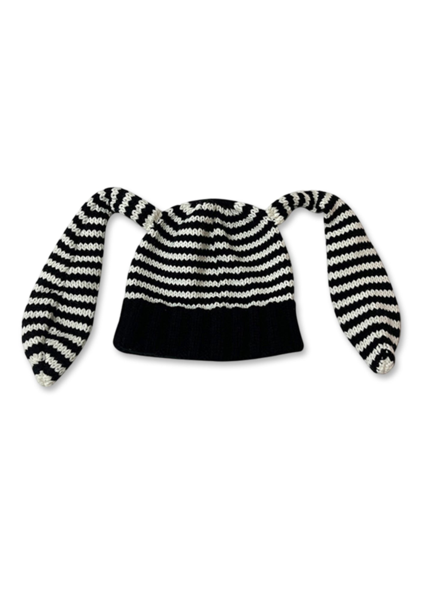 Bunny Ears Striped Y2K Knitted Hat Cherrykitten