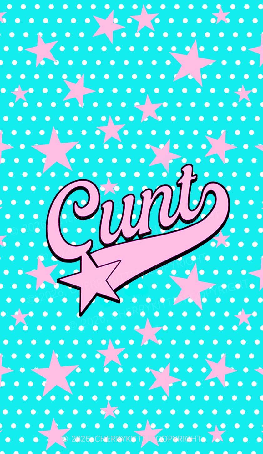 Pink Cxxt On Mint Blue Y2K Phone Case Cherrykitten