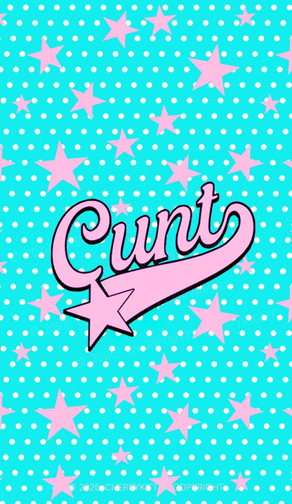 Pink Cxxt On Mint Blue Y2K Phone Case Cherrykitten