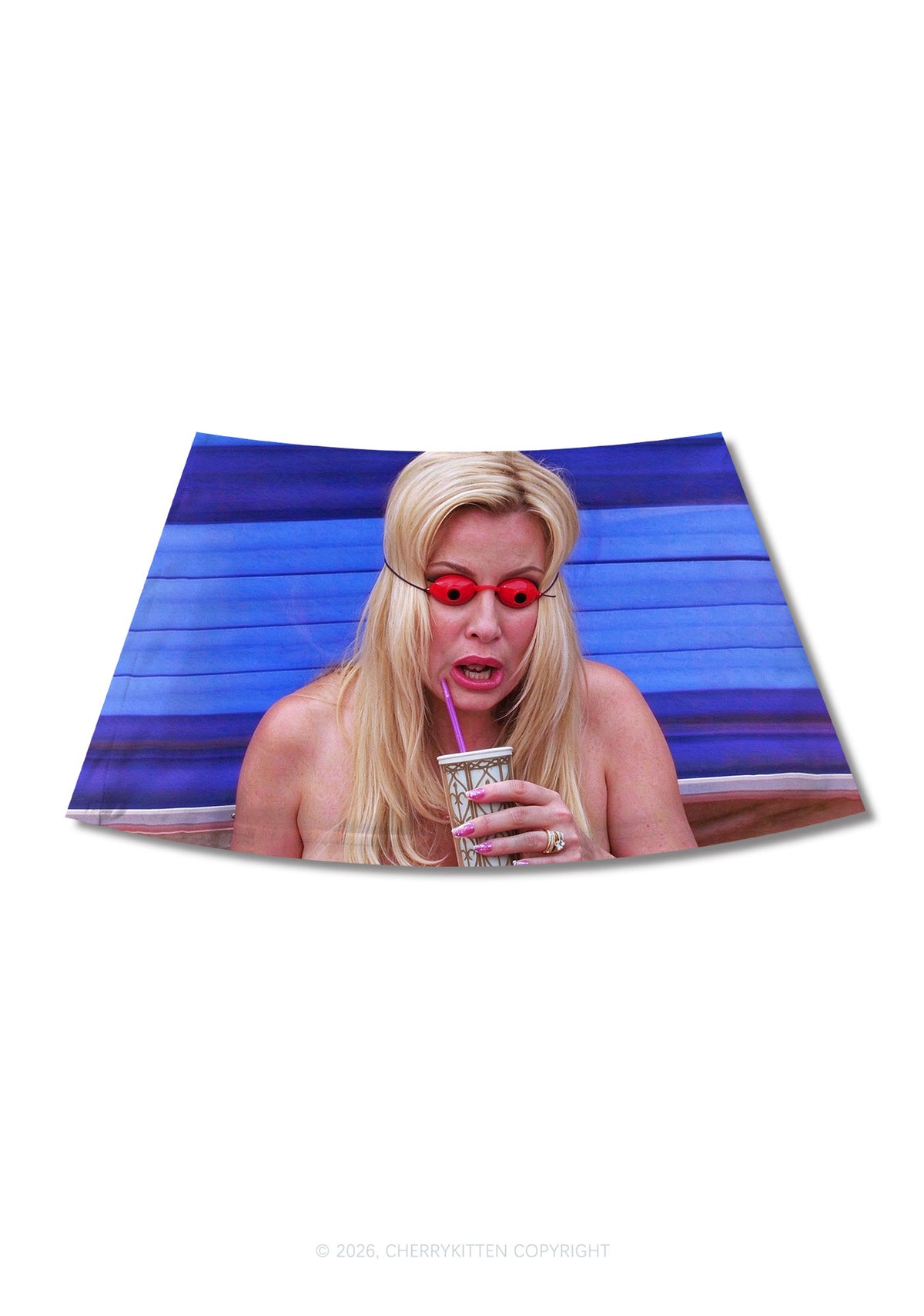 Red Eyeball Blonde Y2K Print Mini Skirt Cherrykitten