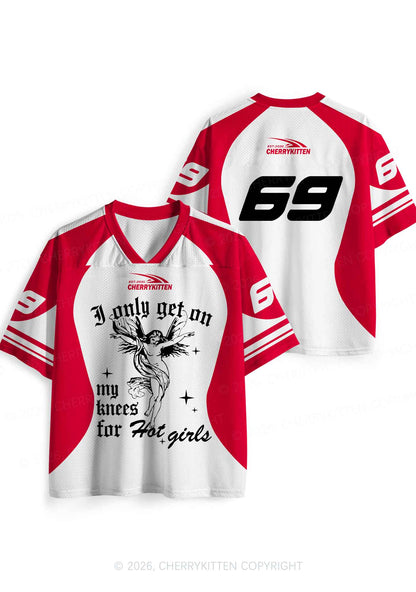 Get On My Knees For Hot Girls Pride Y2K Sport Jersey Shirts Cherrykitten