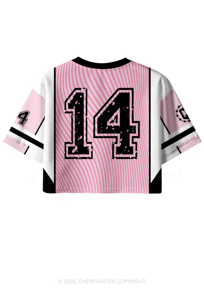 Custom Pink Whos A Good Boy Y2K Crop Sport Jersey Shirts Cherrykitten