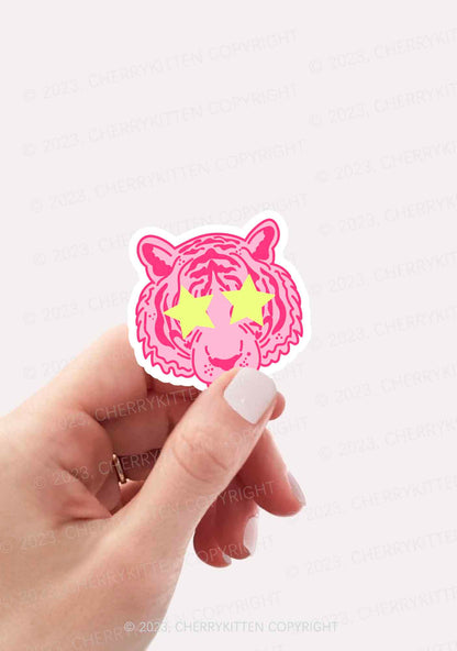 Pink Sparkle Tiger 1Pc Y2K Sticker Cherrykitten