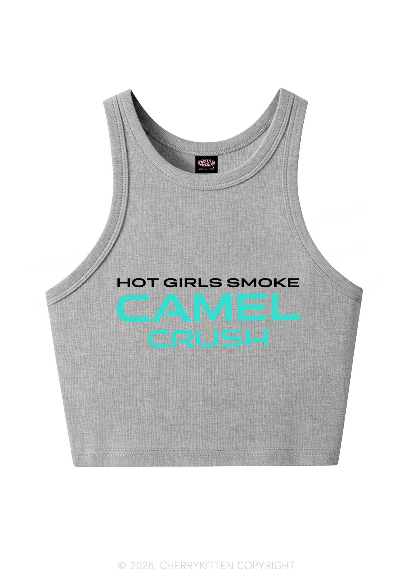 Hot Girls Smoke Mint Y2K Crop Tank Top Cherrykitten