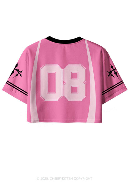 Custom Pink Cxxt Star Y2K Crop Sport Jersey Shirts Cherrykitten