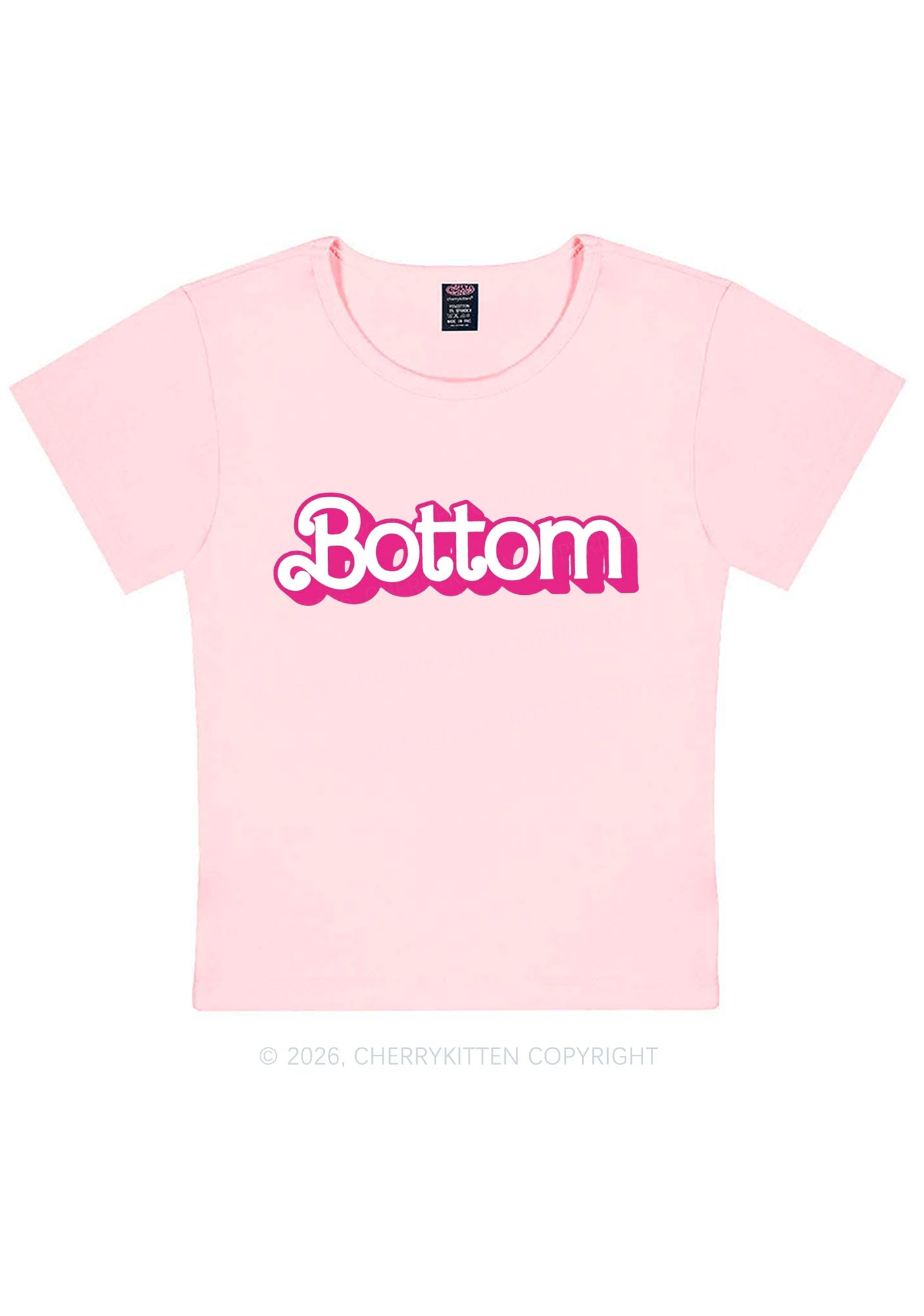 Pink Bottom Pride Y2K Baby Tee Cherrykitten