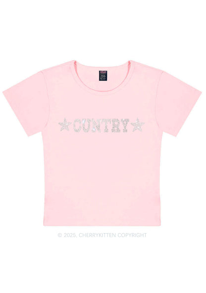 Rhinestone Cuntry Y2K Baby Tee Cherrykitten