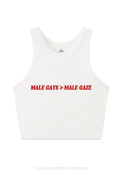 Male Gays Male Gaze Pride Y2K Crop Tank Top Cherrykitten