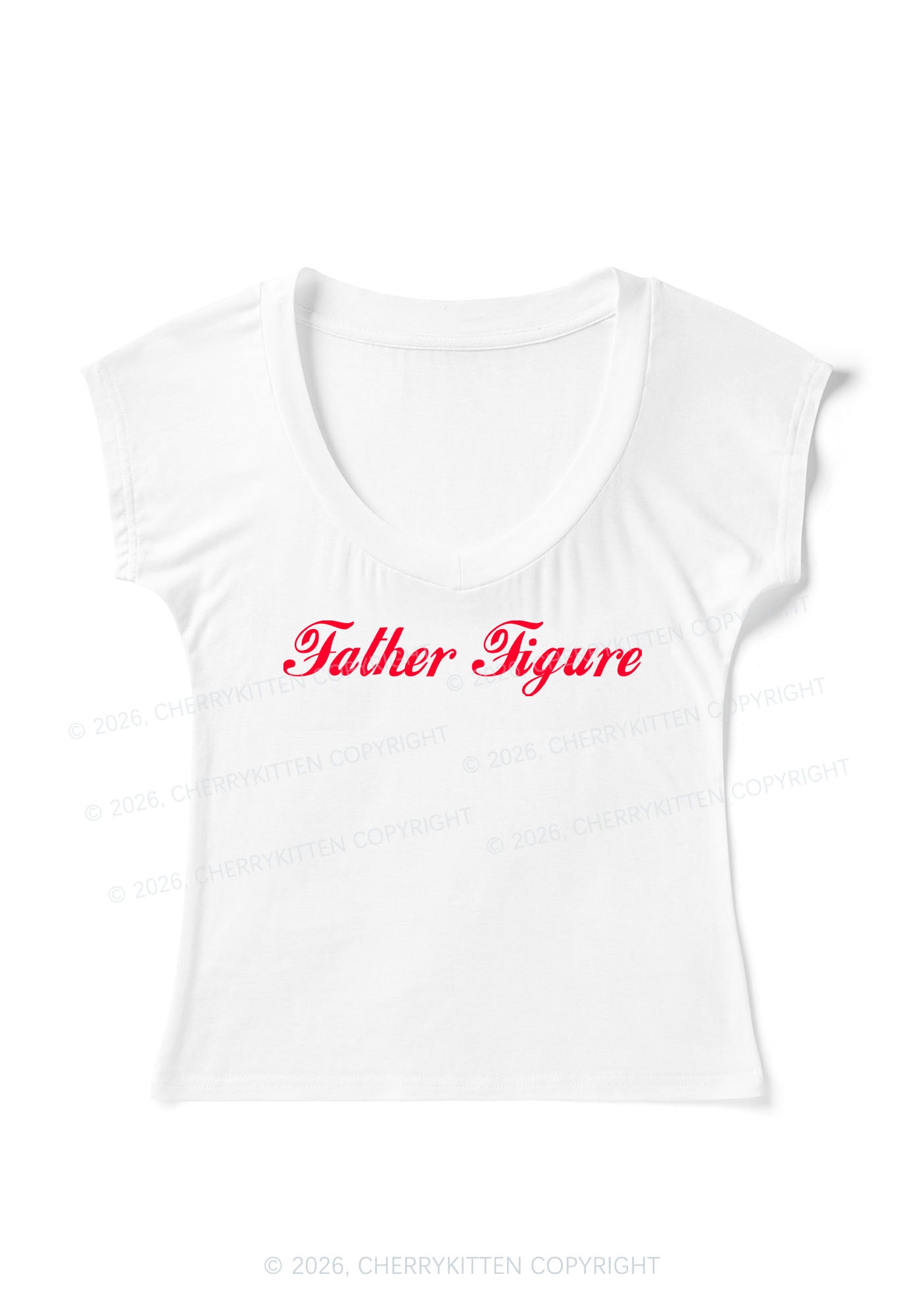 Father Figure Y2K V Neck T Shirts Cherrykitten