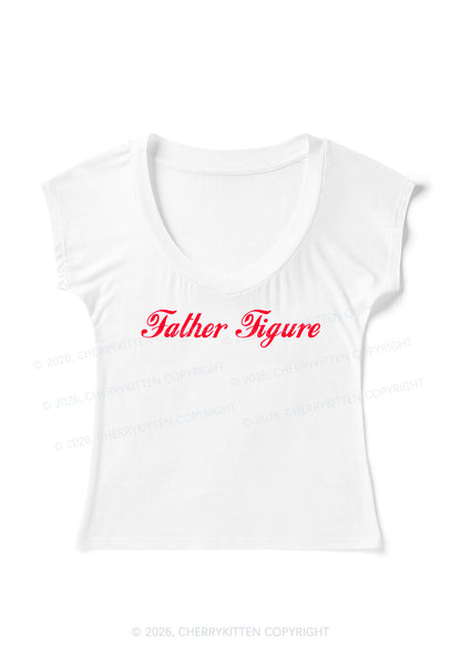 Father Figure Y2K V Neck T Shirts Cherrykitten