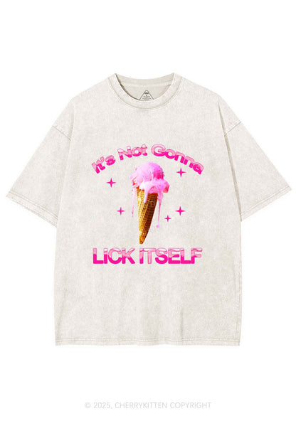 Ice Cream Lick Itself Y2K Shirts Washed Tee Cherrykitten