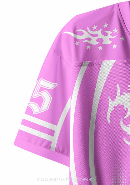 Custom Magenta Pink Cxxt Y2K Crop Sport Jersey Shirts Cherrykitten