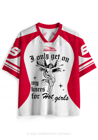 Get On My Knees For Hot Girls Pride Y2K Sport Jersey Shirts Cherrykitten