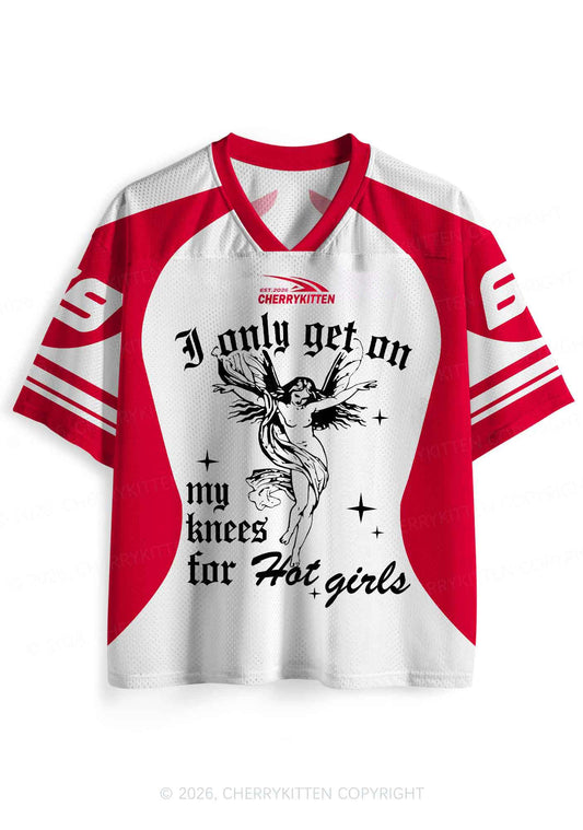 Get On My Knees For Hot Girls Pride Y2K Sport Jersey Shirts Cherrykitten