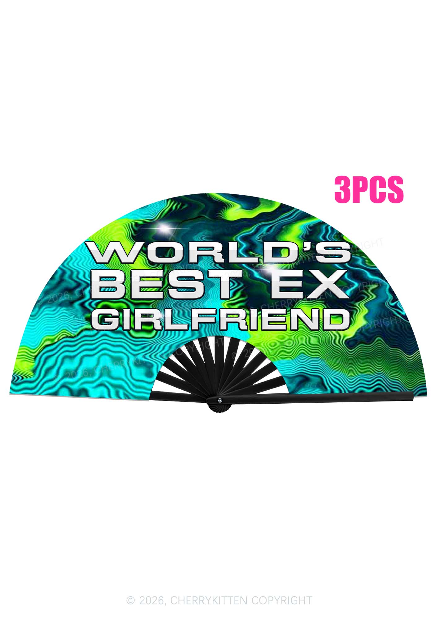 Worlds Best Ex Girlfriend Y2K Rave Hand Fan Cherrykitten