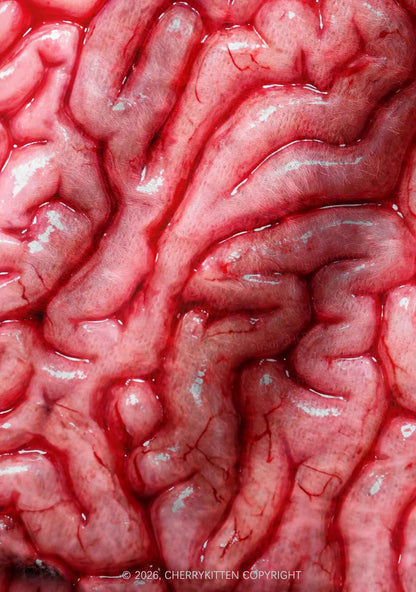 Halloween Fleshy Brain Texture Y2K Print Knit Beanie Cherrykitten