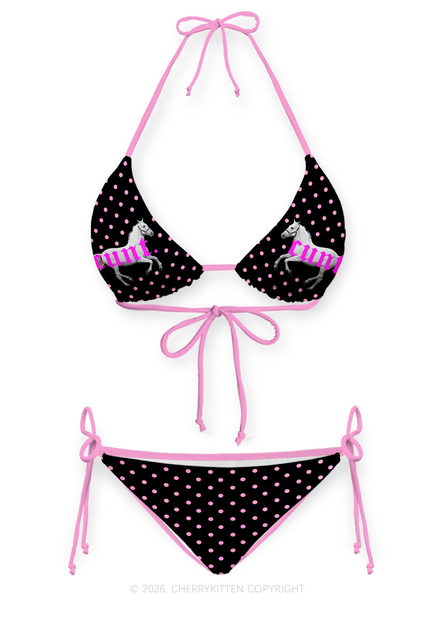 Cxxt Pony Y2K Print Bikini Set Cherrykitten