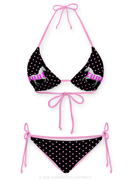 Cxxt Pony Y2K Print Bikini Set Cherrykitten