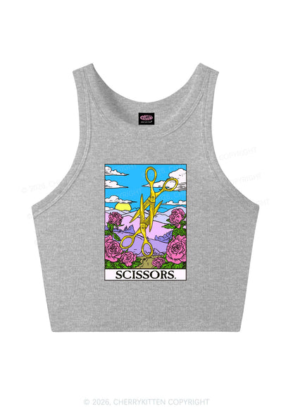 Yellow Scissors Pride Y2K Crop Tank Top Cherrykitten