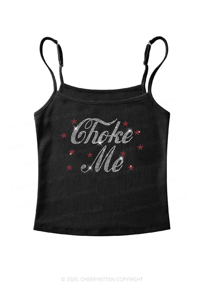 Rhinestone Choke Me Y2K Spaghetti Strap Cami Cherrykitten