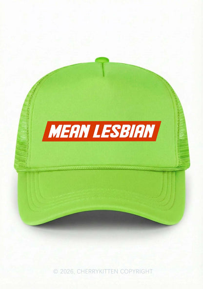 Mean Lesbian Pride Y2K Trucker Hat Cherrykitten