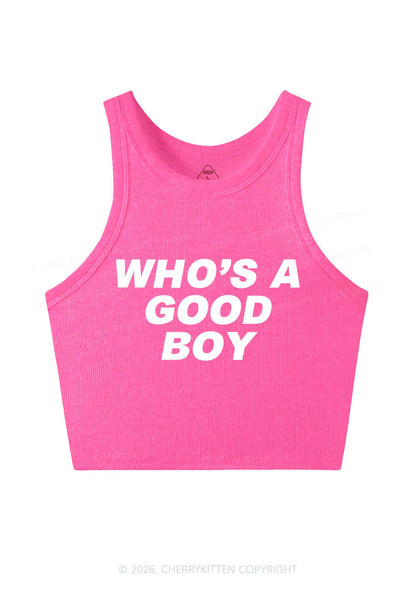 Who's A Good Boy Y2K Crop Tank Top Cherrykitten