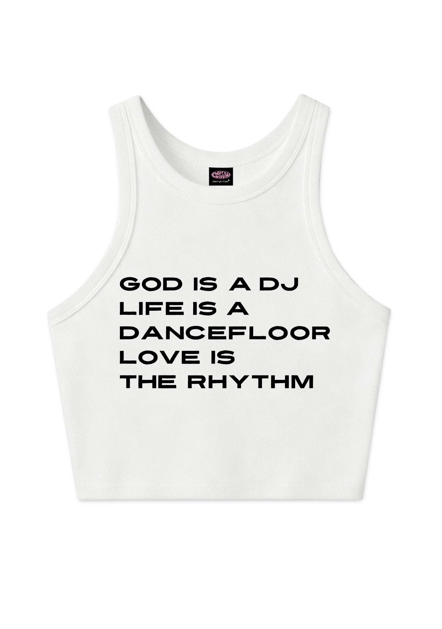 Love Is The Rhythm Y2K Crop Tank Top Cherrykitten