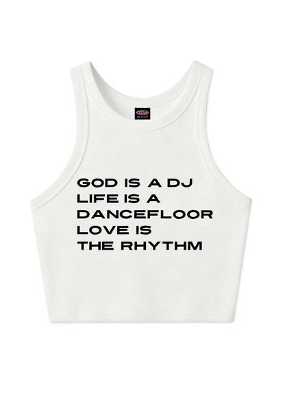 Love Is The Rhythm Y2K Crop Tank Top Cherrykitten
