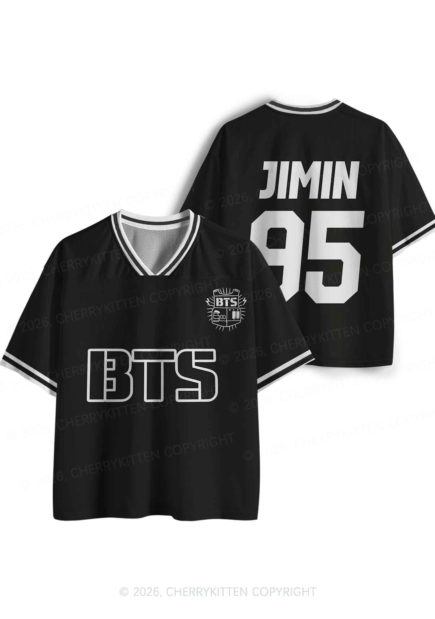 Black Kpop Boys Number Y2K Sport Jersey Shirts Cherrykitten